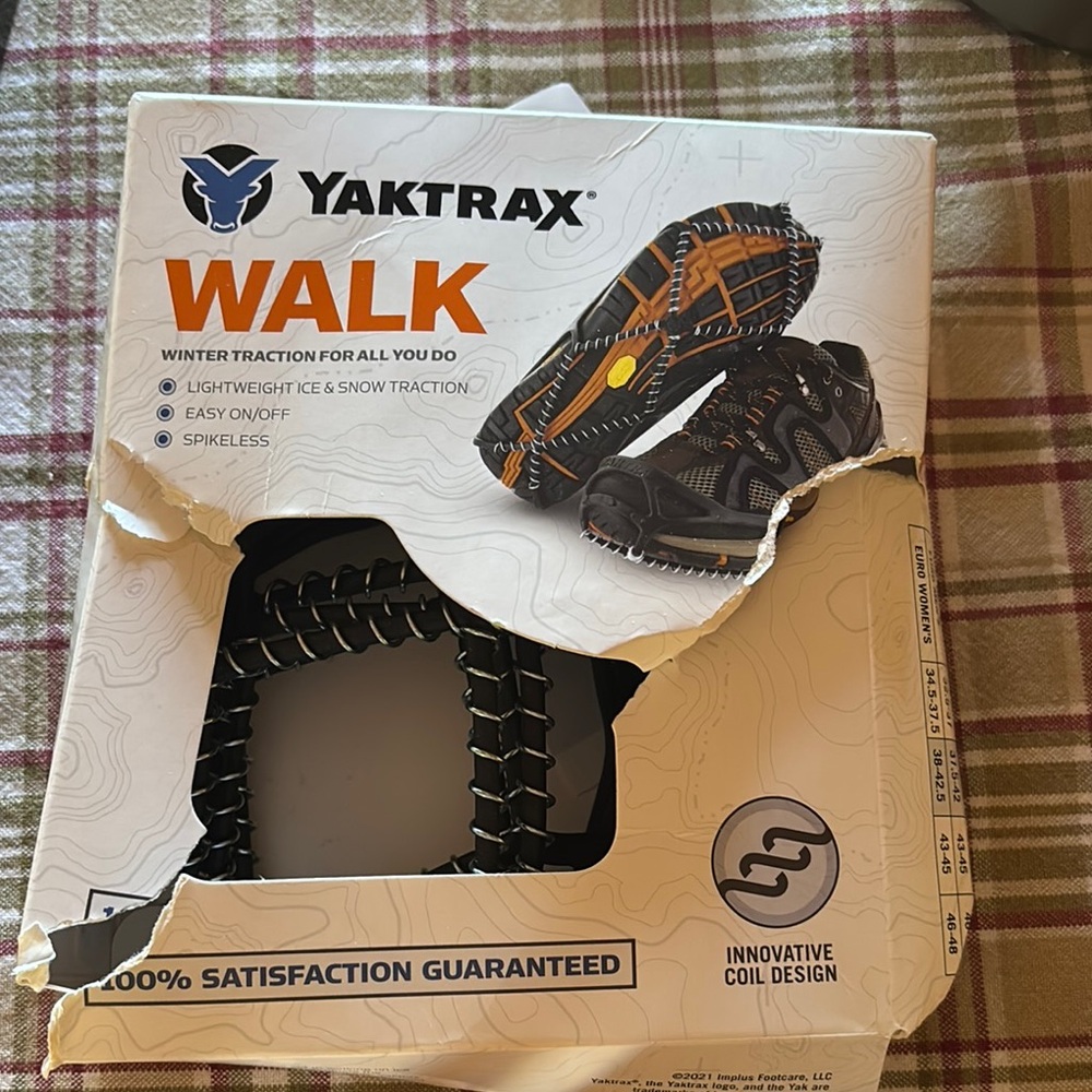 Walk Adult Black and Orange Winter Traction Cleats